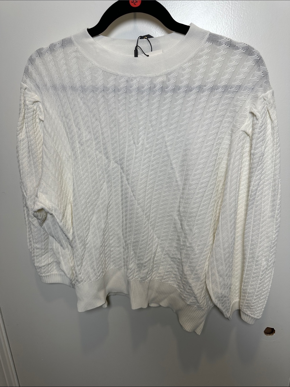 Classic Cream Cable Crewneck Sweater (50)